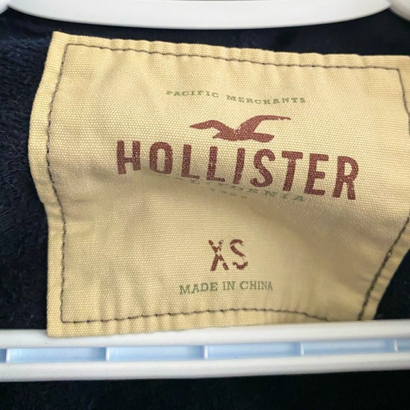 Hollister Dark Navy Blue Button Up Hoodie Size XS - Picture 3 of 6